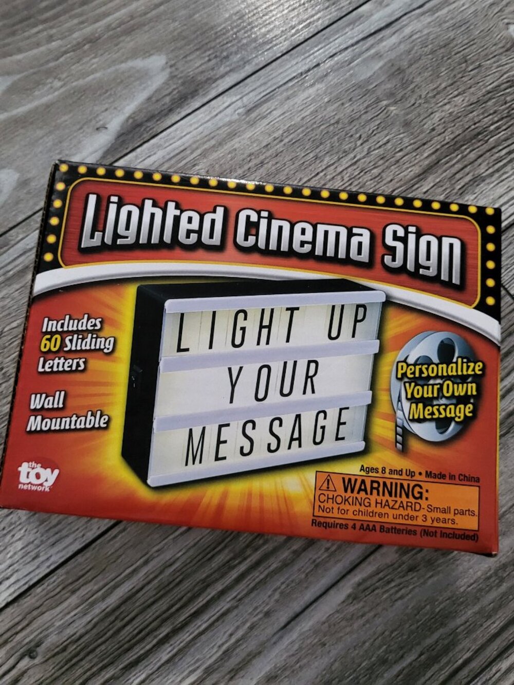 Toy Factory Lighted Cinema Sign Board - Includes 60 Letters & Stand